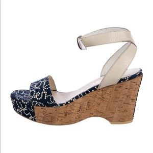 Chanel navy wedges sz 40